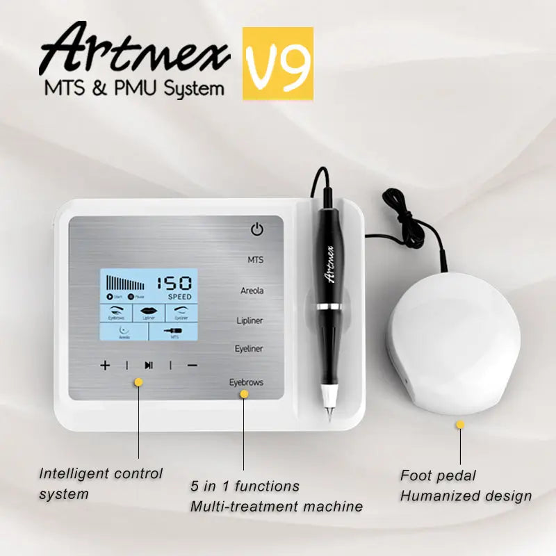 Newest Permanent Makeup Tattoo Machine Artmex V9 Eye Brow Lip Rotary Pen MTS PMU System With V9 Tattoo Needle XYZDreams