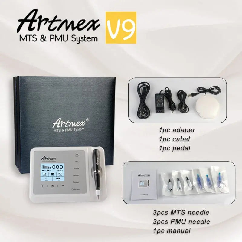 Newest Permanent Makeup Tattoo Machine Artmex V9 Eye Brow Lip Rotary Pen MTS PMU System With V9 Tattoo Needle XYZDreams