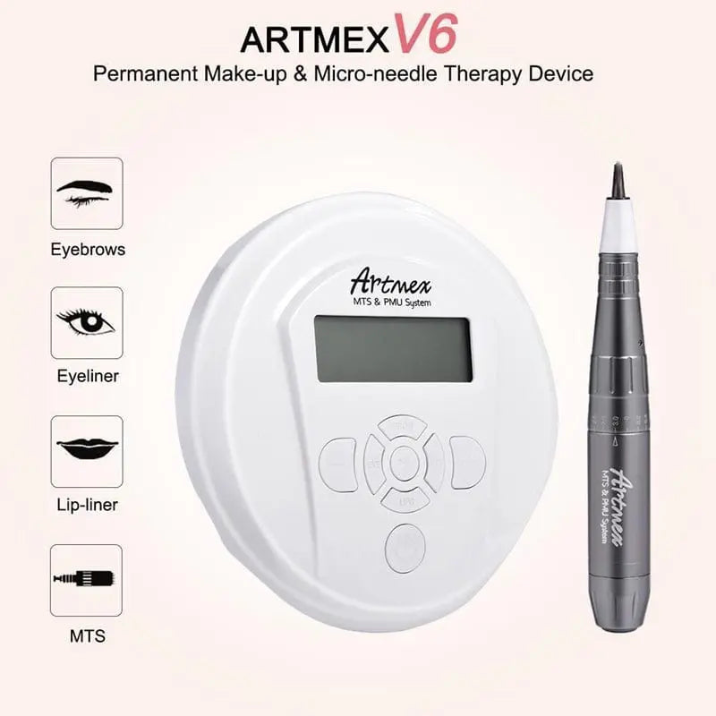 Portable Permanent Makeup Tattoo Machine Artmex V6 Eye brow Lip Line Rotary Pen MTS PMU System Skin Beauty Salon and Home Use XYZDreams